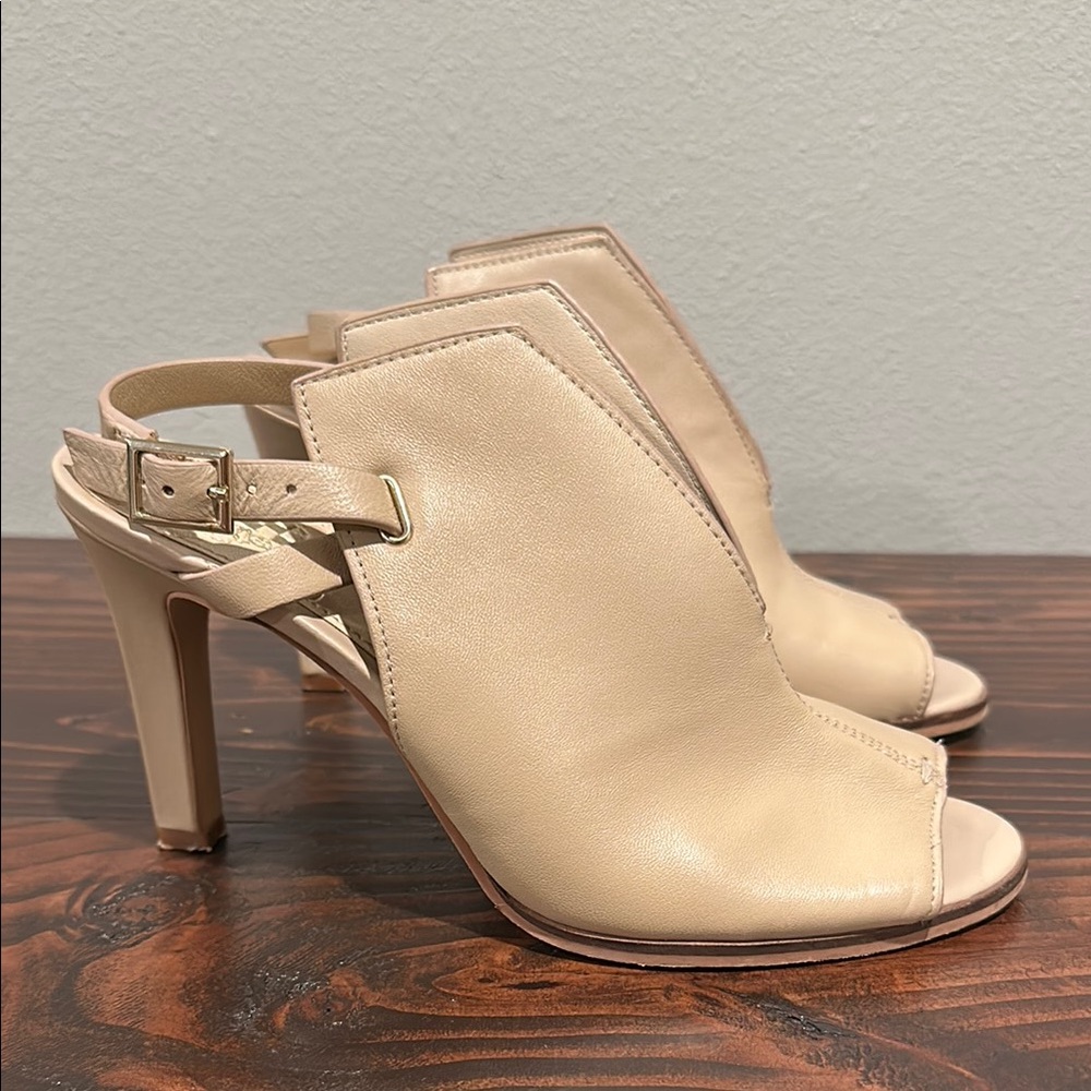 Vince Camuto Elegant Beige Peep-Toe Heels